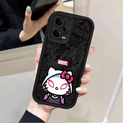 Marvel Spider Man Cat Phone Case For Xiaomi Redmi Note 13 12 11 Pro Plus 12S 11S 10S 10 9 9S 8 12C 13C Soft Silicone Matte Cover
