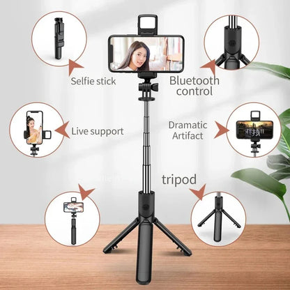 TriLite Pro: Bluetooth Selfie Tripod with Integrated Fill Light and Remote