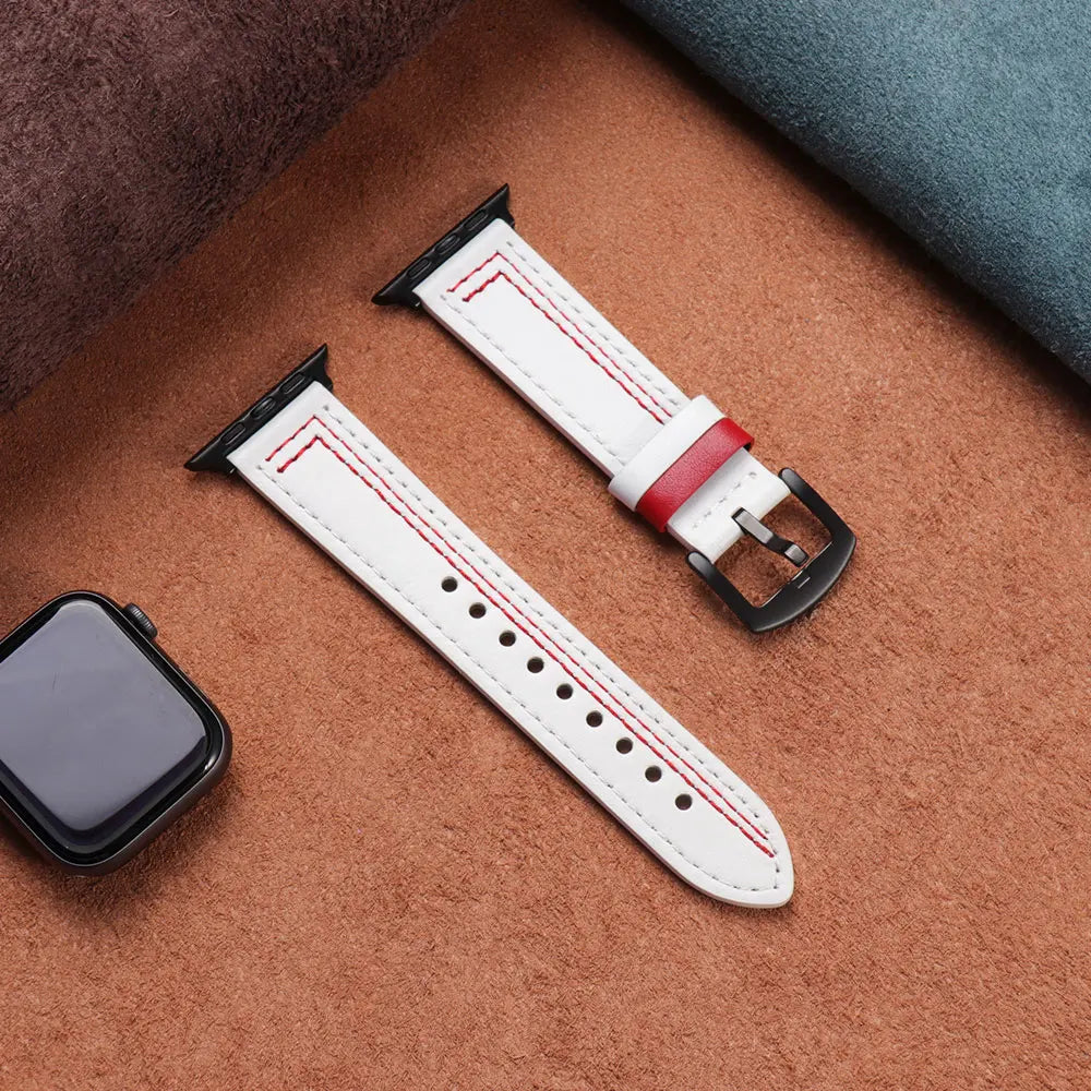 Leather loop strap For Apple watch band 45mm Ultra 49mm 41mm 42mm 38mm 41 44 45 mm bracelet iWatch series 9 8 7 3 4 5 6 se 40mm