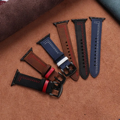Leather loop strap For Apple watch band 45mm Ultra 49mm 41mm 42mm 38mm 41 44 45 mm bracelet iWatch series 9 8 7 3 4 5 6 se 40mm