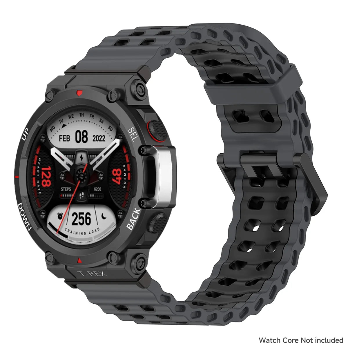 Marine band for Amazfit watch T-rex 3/2/ultra two-tone elastic silicone strap for T-Rex/T Rex Pro breathable sport bracelet