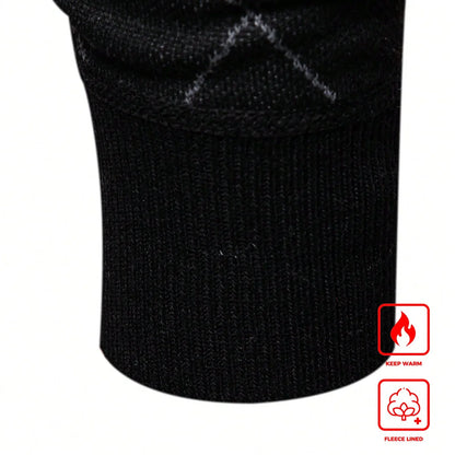 New Fashion Mens Knit Sweater American Half Zip Fleeced Knitwear Men's Stand Collar Casual Sweaters Pullovers