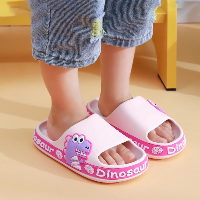 Cartoon Bear Children's Beach Slippers For Boys Girls Home Shoes Summer Thick Sole Flip Flops EVA Soft Outdoor Slippers Child