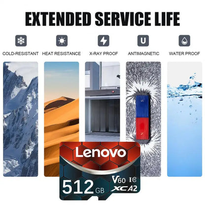Lenovo Memory Card 1TB 2TB High Speed Micro TF SD Card master copy version 512GB SD Card V60 U3 TF Card For Nintendo Switch Ps4 Ps5 Game