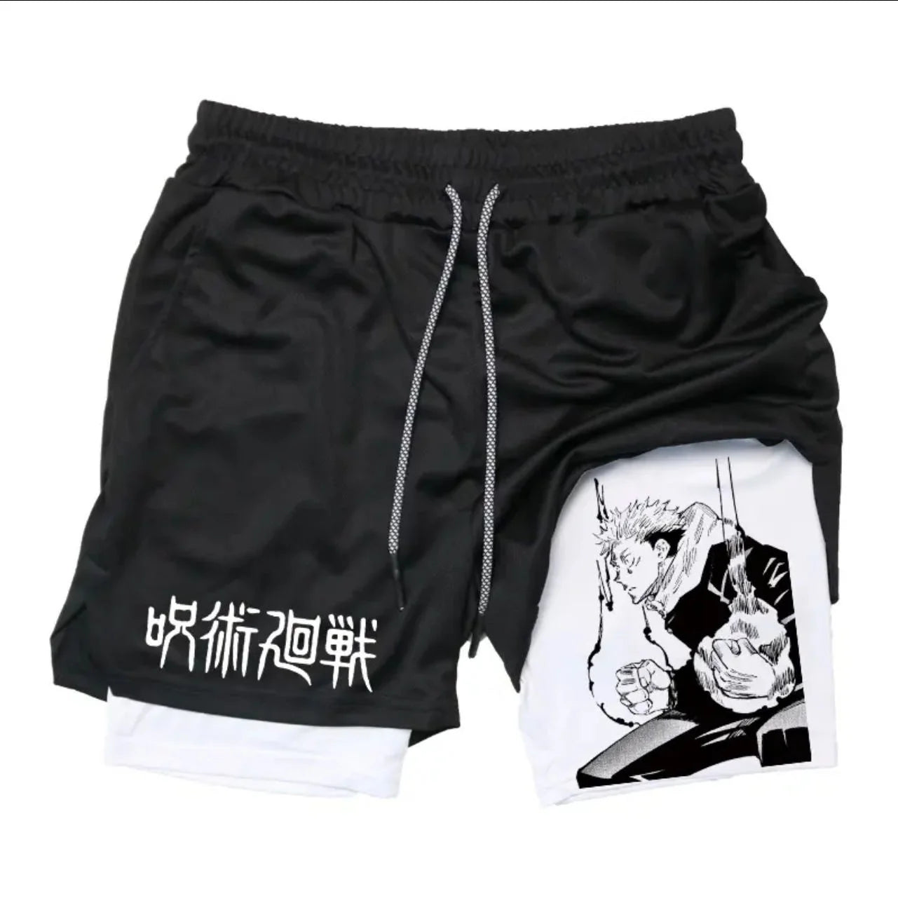 2025 Summer Hot-selling New Animation Series 3D Fashion Trend Fake Two-piece Shorts Outdoor Leisure Street Breathable Shorts