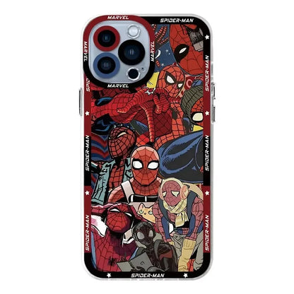 Spider Case For iPhone 16 Pro Max 15 14 Plus 13 12 11 Pro XR XS X 8 7 SE 2020 Soft Silicone Clea SpiderMannn Cover