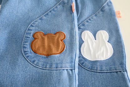 Baby Girl Clothing Set Boy Tracksuit Spring Autumn Child T-shirt Jeans 2pcs Suit Cartoon Bear Infant Sportswear