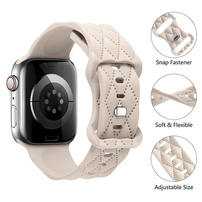 Silicone strap For Apple Watch Band 42mm 44mm 45mm 41mm 49mm 40mm braided bracelet correa iwatch Series 8 9 SE 7 6 5 4 3 Ultra