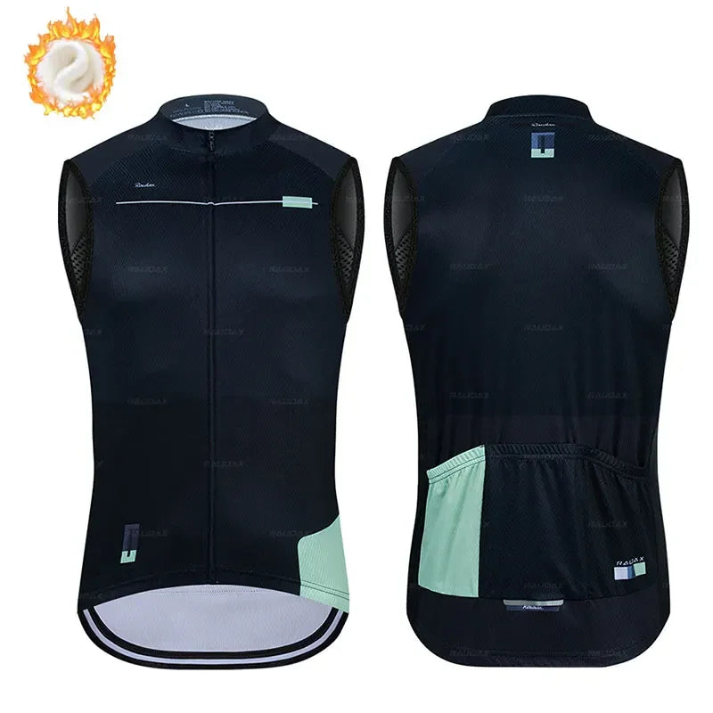 Winter Thermal Fleece Cycling Vest New Raudax Team Winter Sleeveless Cycling Vest MTB Road Bike Cycling Tops Warm Cycling Jacket