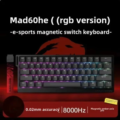 MADLIONS MAD 60/68HE Gaming Magnetic Switch Keyboard 61/68 Key Web Drive 8K Wired Custom Return RT Adjustable Keystroke Hot Swap