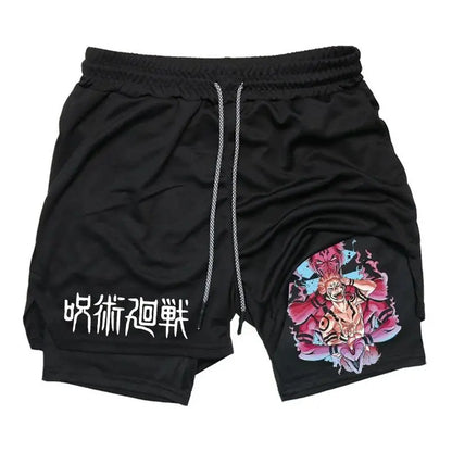 2025 Summer Hot-selling New Animation Series 3D Fashion Trend Fake Two-piece Shorts Outdoor Leisure Street Breathable Shorts