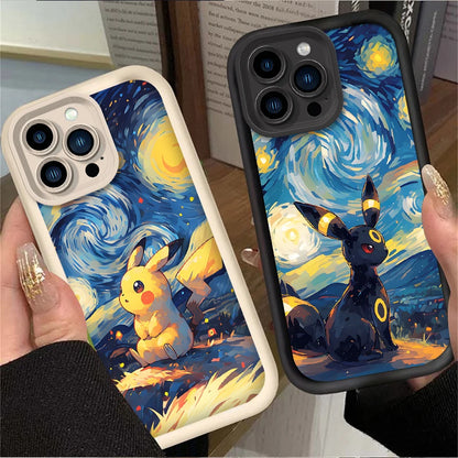 Anime P-Pokemon Phone Case for iPhone 16 15 14 13 12 11 Pro Max XS X XR 8 7 6S Plus SE 2020 Soft Silicone Printing Back Cover