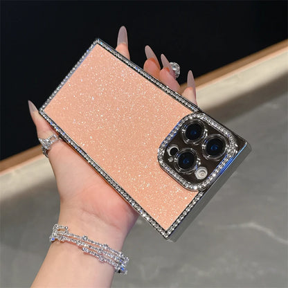 Luxury Diamond Sequin Bling Glitter Case For iPhone 16 15 14 13 Pro Max Electroplated Soft Silicone Shockproof Bumper Cover