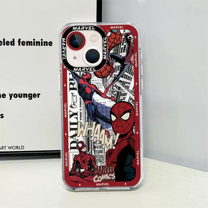 Spider-Mann Soft Phone Case for iPhone 14 16 Plus15 Pro Max 11 12 Mini 13 Pro Max SE 8 7 Plus XR X XS Max Clear Cover