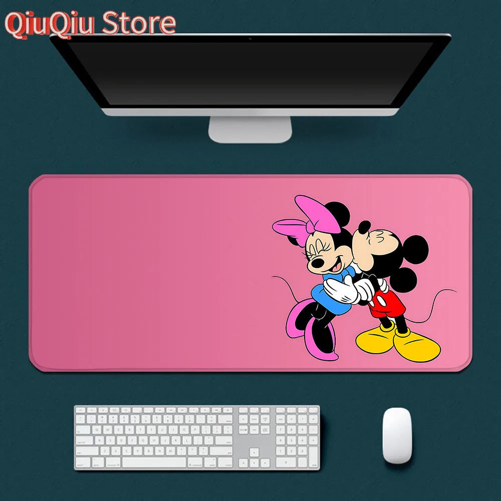 Cute Anime Mickey Minnie Mousepad HD Printing Computer Gamers Locking Edge Non-slip Mouse Pad XXL90x40cm Keyboard PC Desk Pad