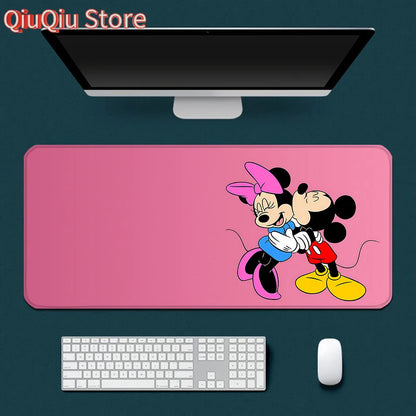 Cute Anime Mickey Minnie Mousepad HD Printing Computer Gamers Locking Edge Non-slip Mouse Pad XXL90x40cm Keyboard PC Desk Pad