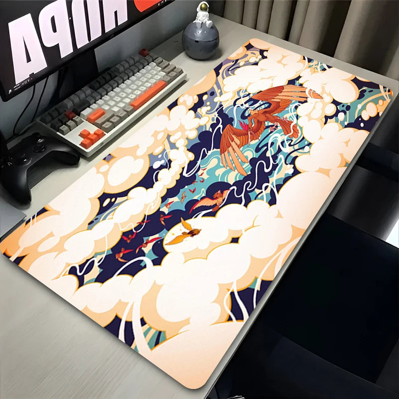 Anime Mouse Pad HD Printing Blastoise Charizard Fearow Computer Gaming Desk Accessories Edge Rubber P-pokemo Keyboard Playmat