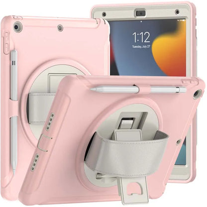 360 Degree Rotate Stand Case For iPad 9 8 7 7th 8th 9th Generation 10.2 inch Drop Resistance Cover with Pencil Holder Hand Strap