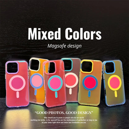 Luxury Fashion Matte Color Changing Magsafe Phone Cases for iPhone 17 Air 16 15 Pro Max 14 13 Magnetic Wireless Charge Cover