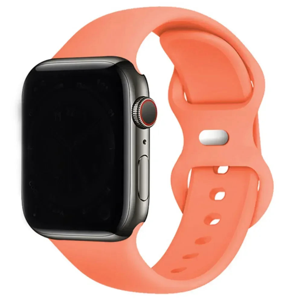 Silicone Strap For Apple Watch Band 40mm 44mm 45mm 42-38-41mm original 1:1 bracelet iwatch series 8 7 se 3 4 5 6 9 ultra 2 49mm