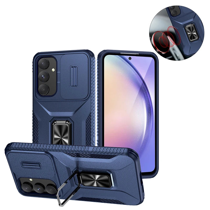 New Armor Shockproof Magnetic Ring Stand Holder Case  For samsung A55 A54 S24 Ultra S23Ultra A34 A05 Cover 360° rotating bracket