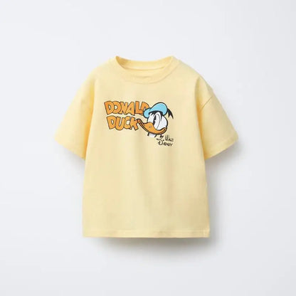 Mickey TShirt 2025 Summer Loose Casual Base Shirt Pure Cotton Tees New Design Round Neck Tops Toddler Cartoon Short Sleeve