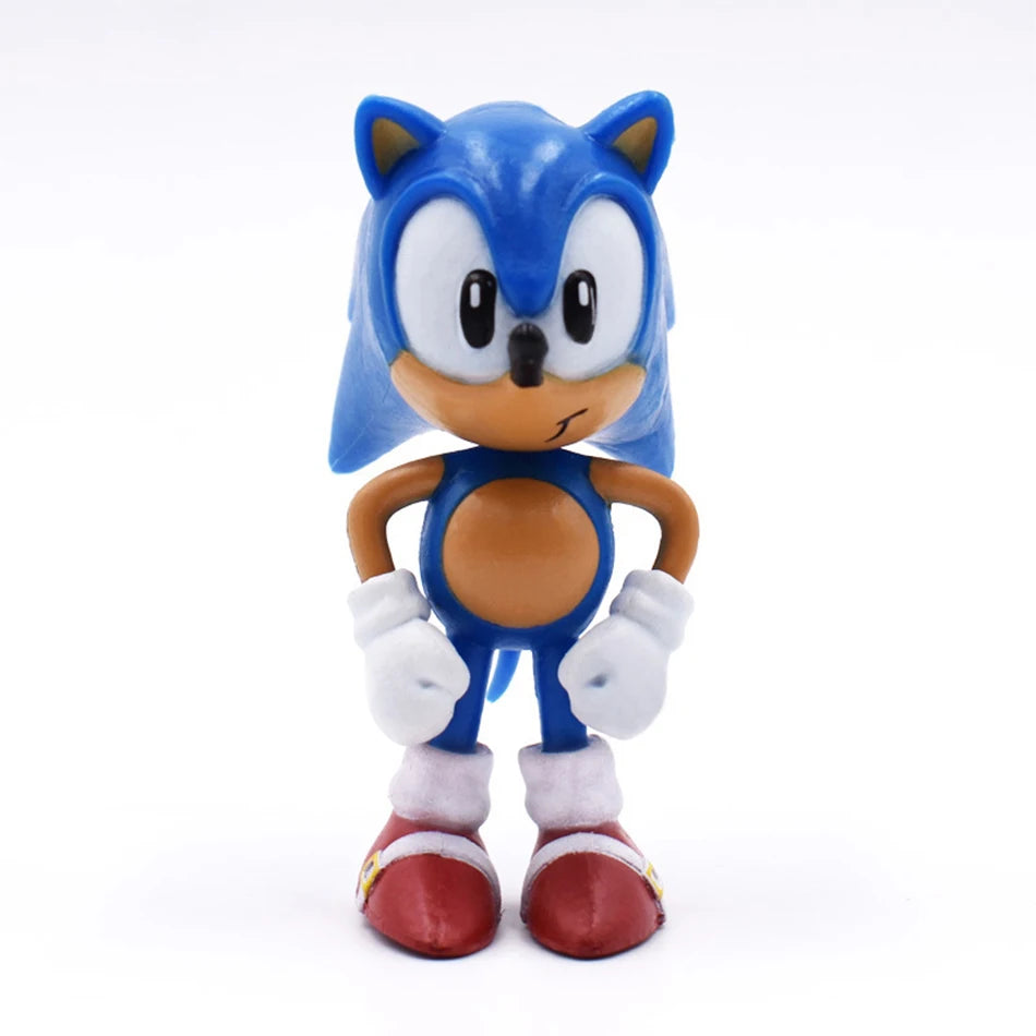 New whole set sale Sonic Tails Werehog Action Figures Blue Shadow Doll Cartoon Figurines Collectible Dolls Kids Hedgehog Toy