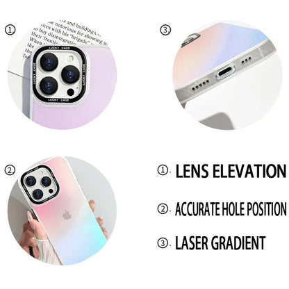 Gokuu Phone Case For Apple iPhone 15 14 13 12 11 XS XR X Pro MAX 8 7 Plus Laser Gradient Soft Cover