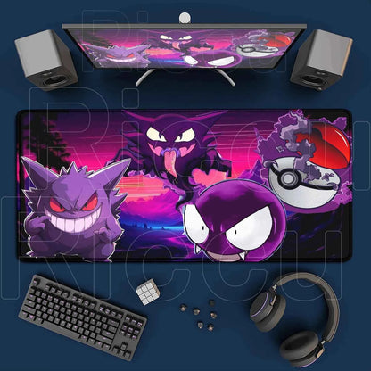 2026 New P-pokemon Gengar Wallpaper Cool Mouse Pad Gaming Large Anime Desk Keyboard Mats Non-slip Rubber Speed E-sports Mousepad