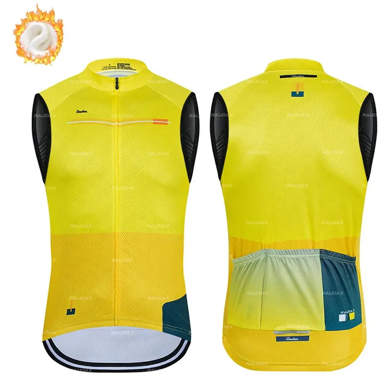 Winter Thermal Fleece Cycling Vest New Raudax Team Winter Sleeveless Cycling Vest MTB Road Bike Cycling Tops Warm Cycling Jacket