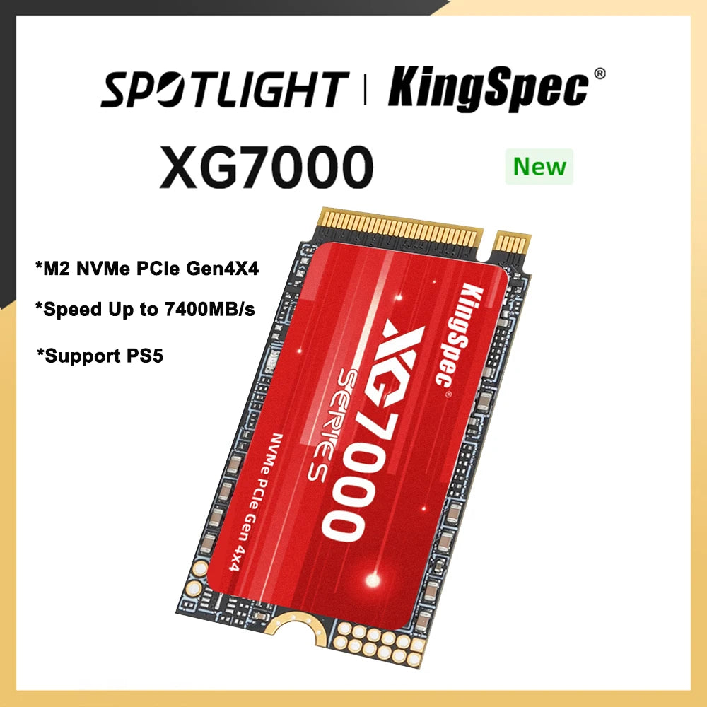 KingSpec 7400 MB/s M.2 SSD NVMe M.2 2242 4TB 2TB 1TB disco duro interno de estado sólido M2 PCIe 4,0x4 SSD para PS5 Laptop PC