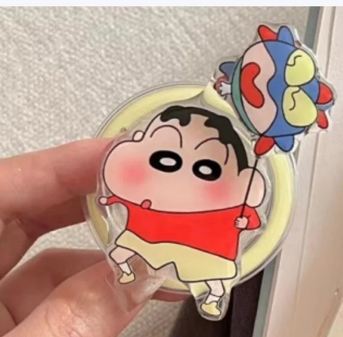 Cute Crayon Shin-chan Magsafe Wireless Charge Case For iPhone 13 14 15 16 17 Pro Max Cartoon Superman Shin-chan Magnetic Stand