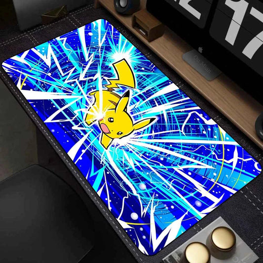 Leather Mouse Pad Pokemon Pikachu Mouse Mat Desk Mousepad For LOL Lockedge Large Gaming Accessories Computer Gamer Keyboard Pad