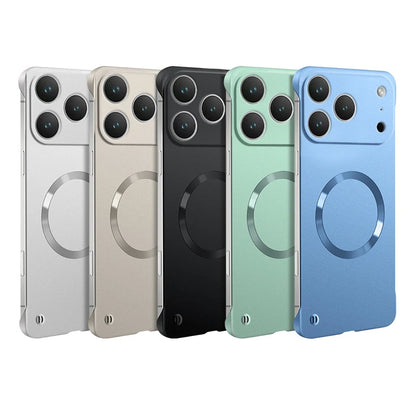 For Iphone 17 Pro Max Metallic Paint Frameless Ultra Thin Hard PC Case for Iphone 17 Air 17Pro Magnetic Magsafe Protect Cover