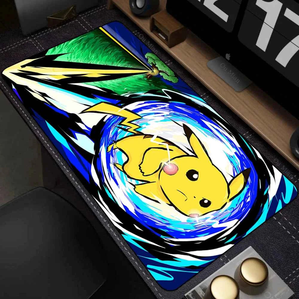 Leather Mouse Pad Pokemon Pikachu Mouse Mat Desk Mousepad For LOL Lockedge Large Gaming Accessories Computer Gamer Keyboard Pad