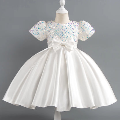 Baby Girls Christmas Dress Sequin ShortSleeve Party Dress Birthday Toddler Dress Wedding Princess Dress for Kid Girl Luxury Cown