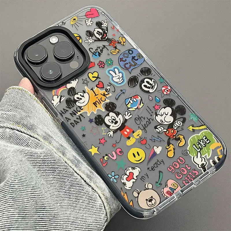 Disneyy Mickeyy Minniee Mouse Happy Music Phone Case For iPhone 15 14 13 12 11 Pro Max 7 8 Plus XR XS MAX Mini Y2K Naughty Cover