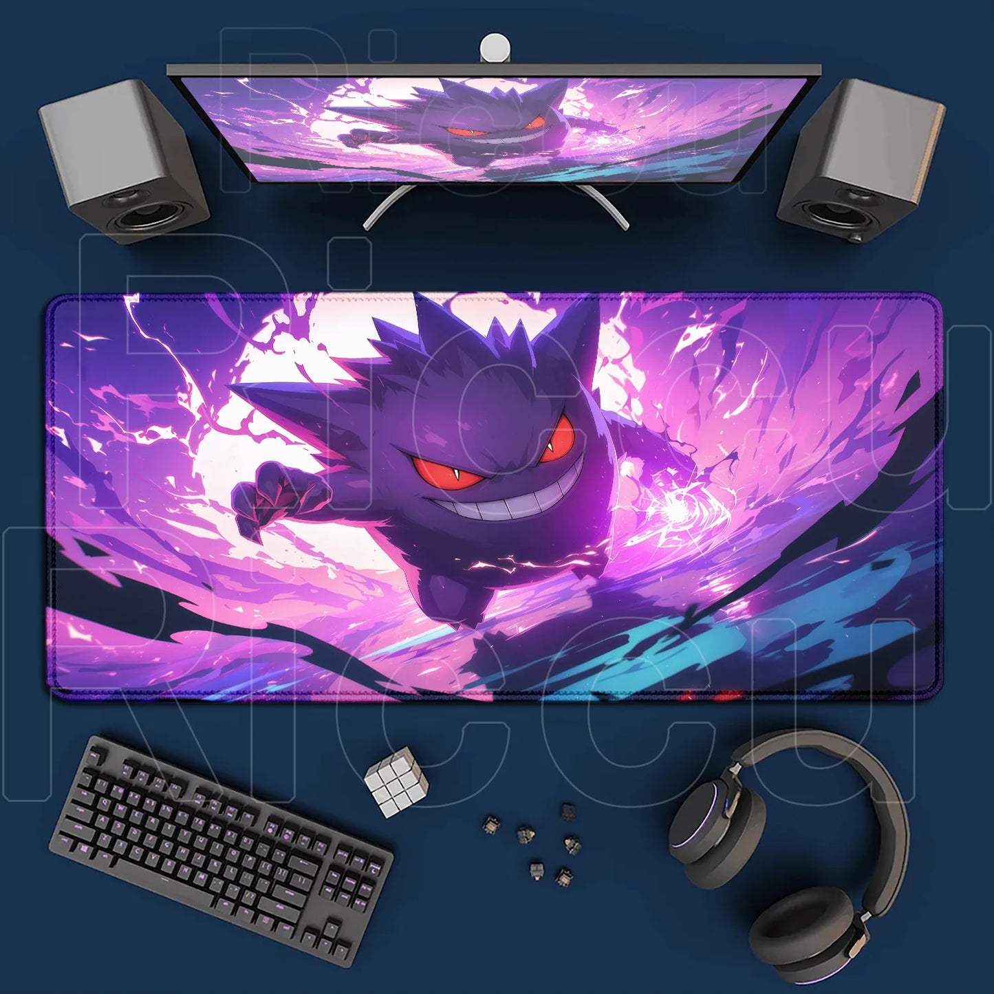 2026 New P-pokemon Gengar Wallpaper Cool Mouse Pad Gaming Large Anime Desk Keyboard Mats Non-slip Rubber Speed E-sports Mousepad