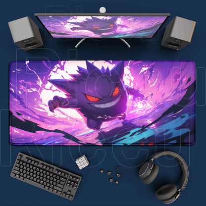 2026 New P-pokemon Gengar Wallpaper Cool Mouse Pad Gaming Large Anime Desk Keyboard Mats Non-slip Rubber Speed E-sports Mousepad