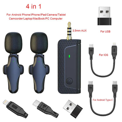 K35/Pro Wireless Mic Lavalier Micro Mini Professional Microphone for Camera Cell Mobile Phone Record Video Speaker Smartphone Re
