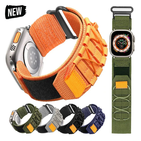 Alpine For Apple Watch Bands 44mm 40mm 49mm 45mm 41mm 38mm 42mm Tactical Nylon Bracelet iwatch Series 9 8 se 7 6 5 ultra 2 Strap