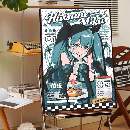 H-HATSUNE M-MIKU Poster Self-adhesive Art Poster Whitepaper Prints Posters Artwork Home Decor