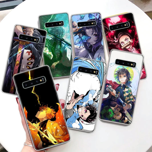Kimetsu no Yaiba Anime😈Demon😈Slayer Phone Case For Samsung Galaxy S24 S23 S22 S21 Ultra S10 Plus S20 FE S10E S9 S8 + Soft Cover
