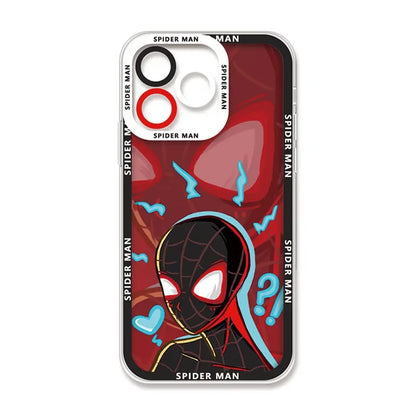 Spider Mannn Phone Case For iPhone 15 14 Pro Max 13 12 Mini 11 Pro XR XS X 8 7 6 6S Plus SE 2020 Clear Soft Silicone Cover