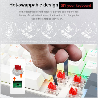 E-YOOSO Z686 RGB USB 60% Mini slim Mechanical Gaming Wired Keyboard Red Switch 68 Keys Gamer for Compute PC Laptop