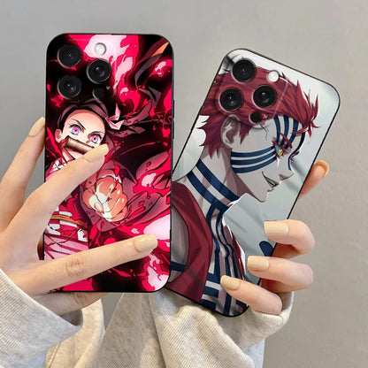 Anime D-Demon S-Slayer Self For Apple iPhone 16 15 14 13 12 11 XS XR X Pro Max Plus Mini Black Funda Phone Case
