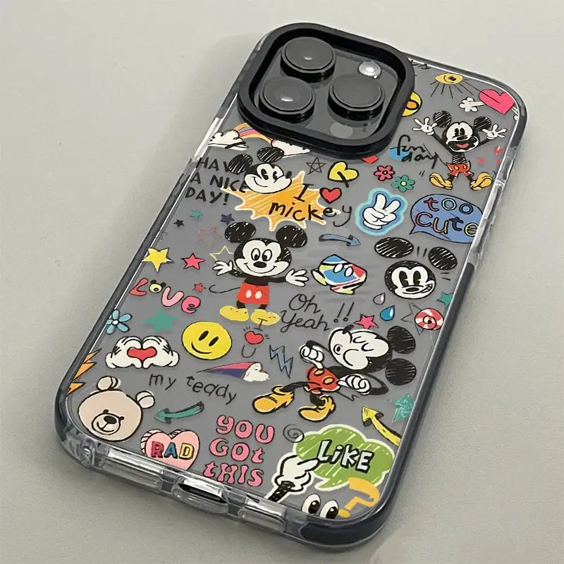 Disneyy Mickeyy Minniee Mouse Happy Music Phone Case For iPhone 15 14 13 12 11 Pro Max 7 8 Plus XR XS MAX Mini Y2K Naughty Cover