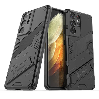 Rugged Armor Shockproof Stand Holder Phone Case For Samsung Galaxy S21 S22 S23 S24 Ultra Plus FE Cover