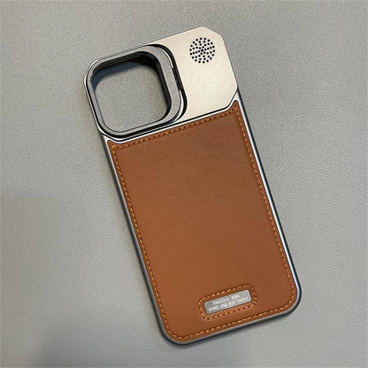 Metal Lens Holder Frameless Leather Magnetic Case For Iphone 16 Pro Max 15 14 Plus 13 12 Promax Magsafe Wireless Charge Cover