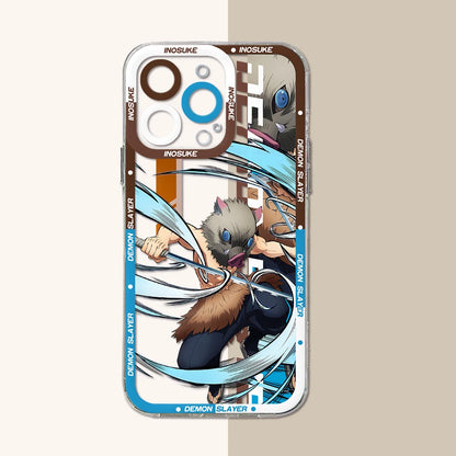 Hot Japan Anime Demons Slayers Phone Case For iPhone 15 14 13 12 Mini 11 Pro Max X XR XS 6 7 8 SE Plus Soft Transparent Cover